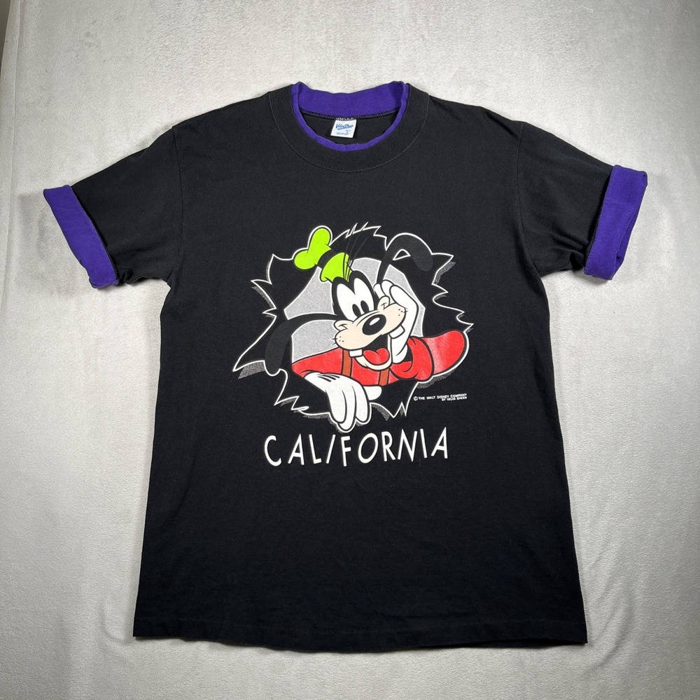 Vintage Goofy San Diego Velva Sheen Adult L Black/Purple 100% Cotton T-Shirt EUC - Picture 2 of 10